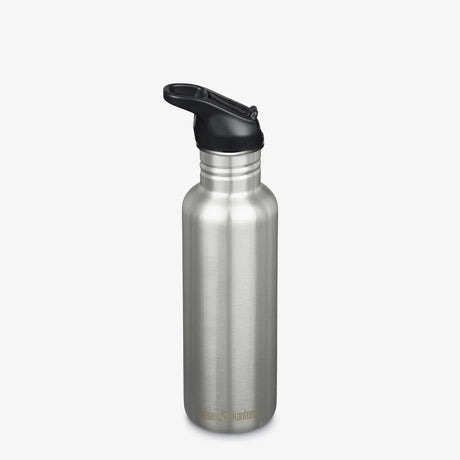Klean Kanteen Edelstahl-Trinkflasche – klassischer Flip-Sportverschluss – 800 ml – gebürsteter Edelstahl