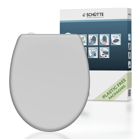 Schütte-Toilettensitz mit weicher Kurzablösung grauer Duroplast