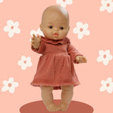 Heless Puppen-Strickkleid Pfirsich, 28-35 cm