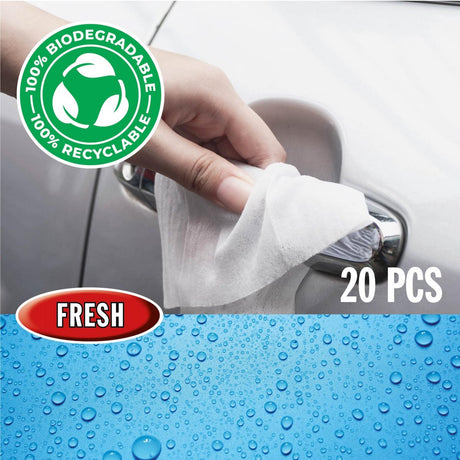 All Ride Multi Cleaner Nassreinigungstücher – 20 Stück – geeignet für den Autoinnenraum und verschiedene Oberflächen – 100 % biologisch abbaubar – frischer Duft – sorgt für schnelle Reinigungsergebnisse