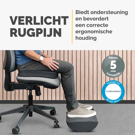 Fellowes breyta ergonomische voetensteun- voetensteun kussen - ergonomisch - zwart