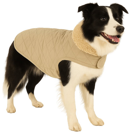 Flamingo-Hundemantel – Bonnie – Hundemantel – Winter-Hundejacken – wasserdichter Hundemantel – 50 cm – A: 50 cm, B: 38–40 cm, C: 62–68 cm – Beige