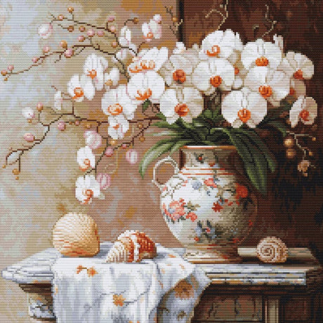 Luca-s aida borduurpakket - the elegance of the orchid - de elegancie van de orchidee - b714