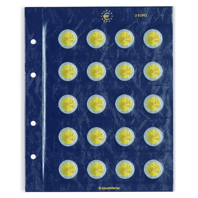 Leuchtturm vista, bladen (4 rings) 2 euromunten (20 st.) transparant - afm: 202 x 252 mm. - copy