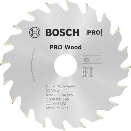 Bosch Zubehör 2608837666 Kreissägeblatt 85 x 15 mm Zähnezahl: 20 1 Stück