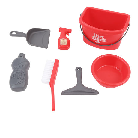 Schmutzteufel Reinigungsspielzeug – 7-teiliges Spielzeugset mit Eimer, Bürste, Sprühflasche, Schaber und Zubehör – Rollenspiel-Reinigungsset für Kinder ab 3 Jahren