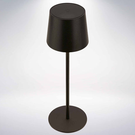 B.k.licht briloner suta - led tafellamp oplaadbaar – dimbaar – draadloos – 33cm hoog – ip44 – voor binnen buiten – op batterij – zwart