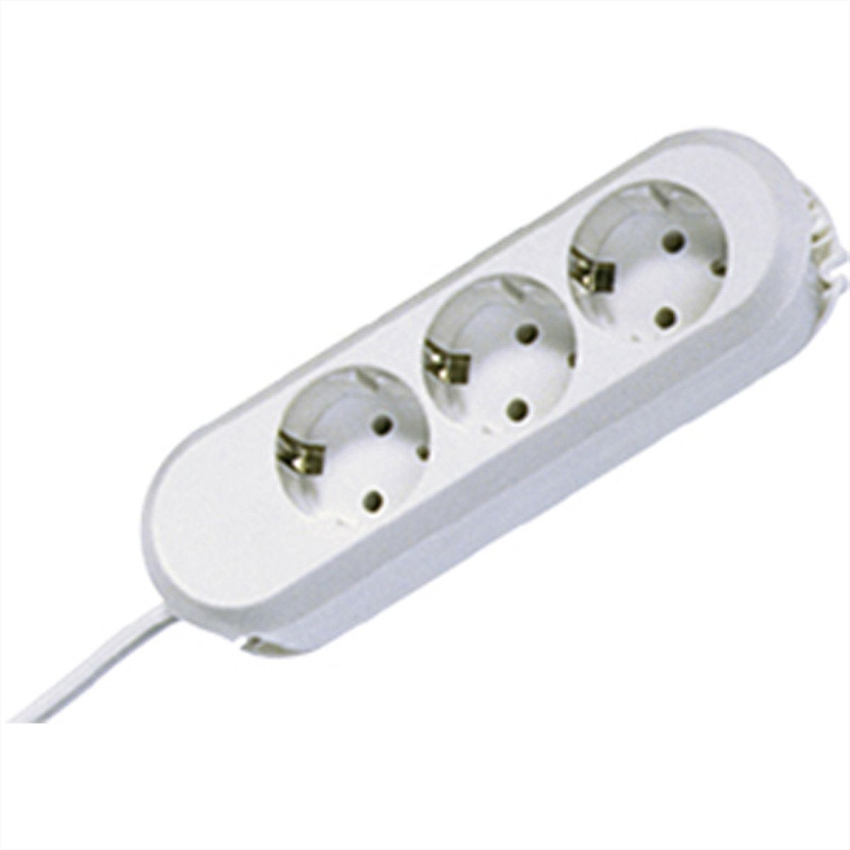 Bachmann smart stekkerdoos 3x geaard contact, geklonken, wit, 5 m