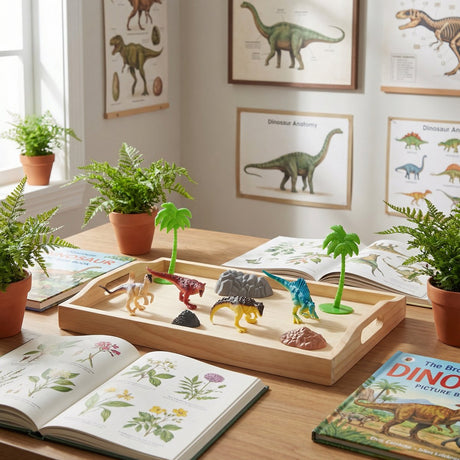 Eddy Toys Dino-Spielset – 9-teiliges Spielfiguren-Set mit Dinosauriern, Palmen und Steinen – Kunststoff – mehrfarbig – ab 3 Jahren – regt zum fantasievollen Spielen an