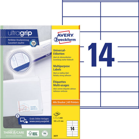Avery Universaletiketten 3477 105x41mm weiß