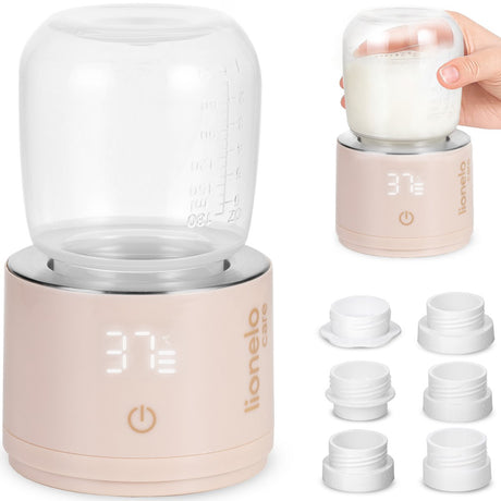 Lionelo Thermup Swift Flaschenwärmer – superschnelles Aufheizen in 3 Minuten – bis zu 6 Stunden warm halten – 180 ml Behälter – USB-C – 5 Flaschenadapter – 37–50 °C – kompakt reisefreundlich – Babymilchwärmer für zu Hause und unterwegs