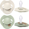 Difrax Lovi Schnuller Dynamic – Prime – 0 bis 6 Monate – Beige Hellgrün – 2 Stück