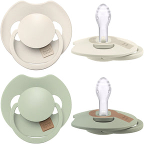 Difrax Lovi Schnuller Dynamic – Prime – 0 bis 6 Monate – Beige Hellgrün – 2 Stück