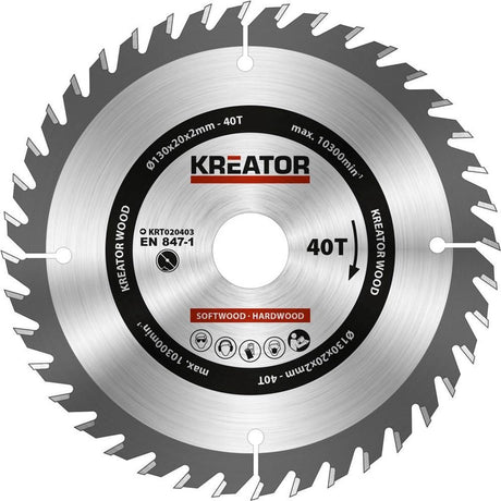 Kreator – krt020403 – Kreissägeblatt – 130 mm, 40 Zähne