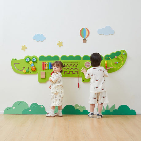 Vigatoys - Holz - Wandspielbrett - Krokodil Junior groß - Länge 180cm