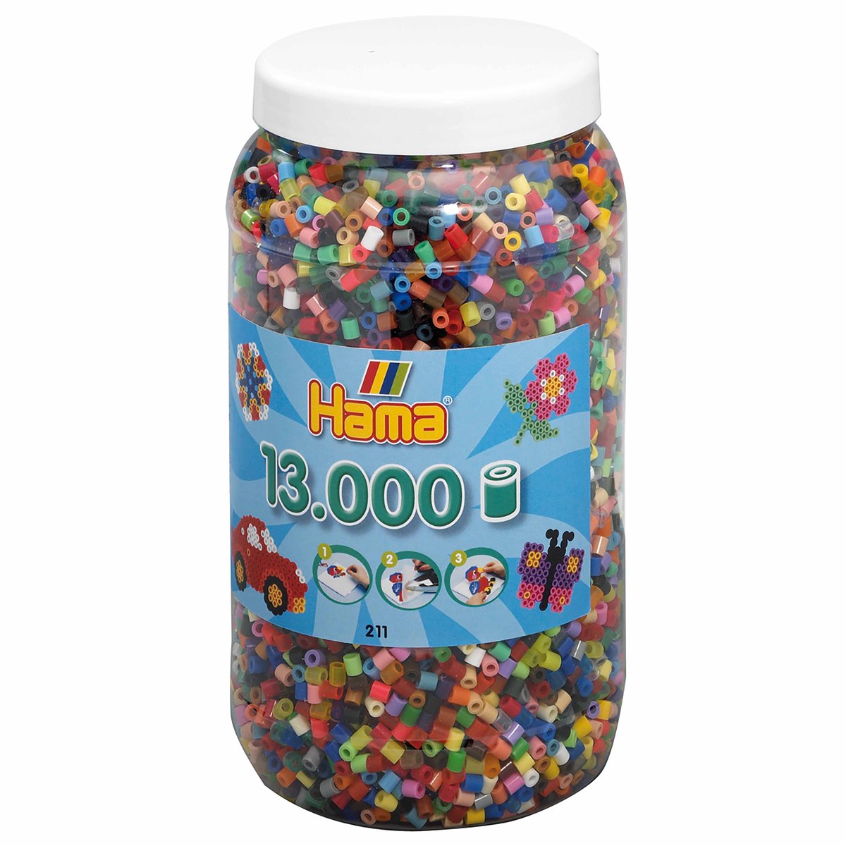 Hama -Streichperlen im Topf - Mix (068), 13.000..