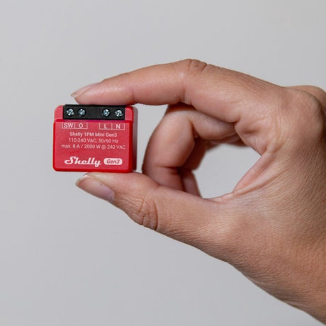 Shelly plus 13 Uhr Mini-Gen3-Relais (rot schwarz, WLAN)