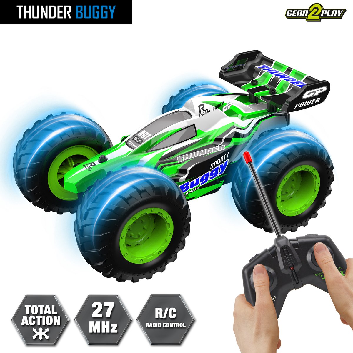 Gear2play RC Thunder Buggy 1:24 – große Räder – steuerbares Auto