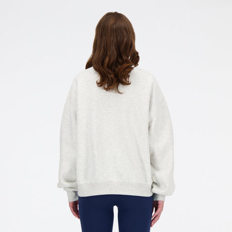 New balance sport essentials fleece crew dames trui - grey