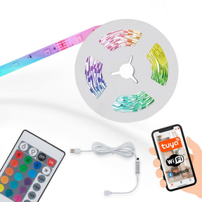 Briloner - USB Smart LED Strips - 2309150 - Musiksensor - Sprachsteuerung - kürzbar - selbstklebend - 500 x 10 cm (LxB)