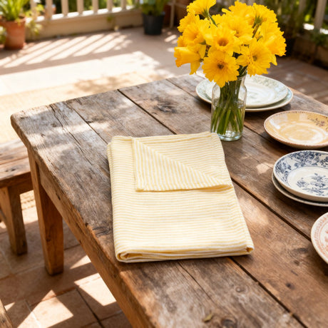 Arti casa table cloth stripe lurex yello