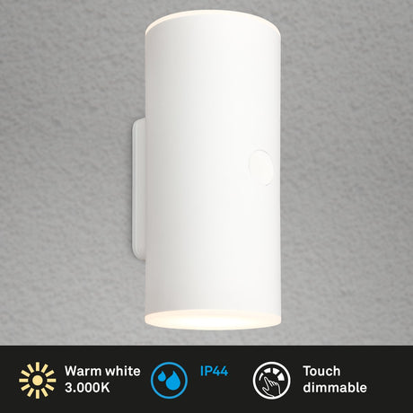 Briloner - Lampe d'extérieur - Lima - Touch - Stufenweise dimmbar - Laden über USB - Akku wiederaufladbar - Spritzwasserschutz - 15,5 x 7 x 8 cm - Schwarz
