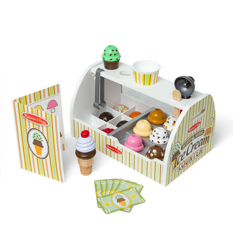 Melissa Doug – Spielset mit Eisstand aus Holz – inklusive Eisportionierer