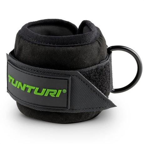 Tunturi kickback ankle strap - fitness enkelband kabelmachine - billen benen trainer - extra zacht - klittenband – zwart 25 x 9 mm