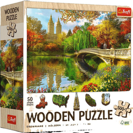 Trefl houten puzzel 501 stukjes: central park, manhattan, new york