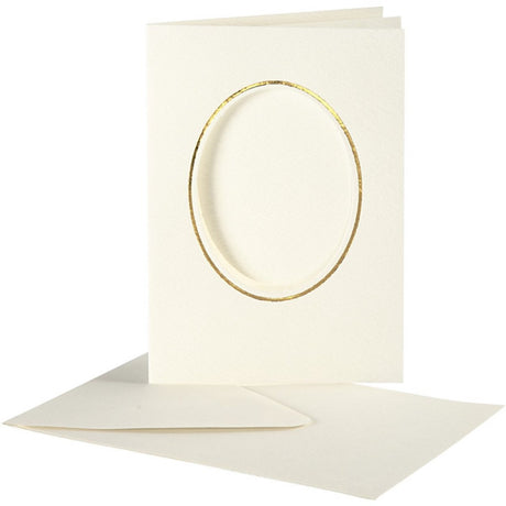 Kreativunternehmen https: www.cchobby.nl passepartout-cards-oval-with-golden-edge-size-card-10-5x15-cm-size-envelop-11-5x16-5-cm-off-white-10-set-1-doos