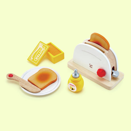 Hape Pop-Up-Toaster-Set – Holzspielzeug-Küchenzubehör für Kinder ab 3 Jahren