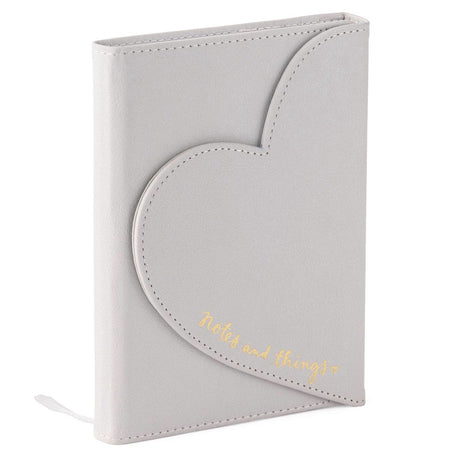 Eccolo Notizbuch - Herzumschlag - Grau - Linie - ca. 13x18 cm - ec-dl409c