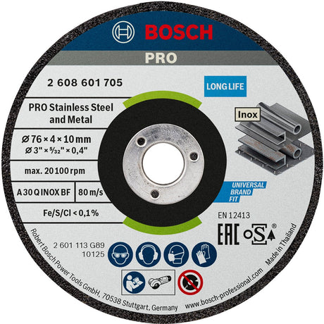 Bosch Experte für Edelstahl – Schleifscheibe – 76 mm – Edelstahl – Genauigkeit und Sicherheit
