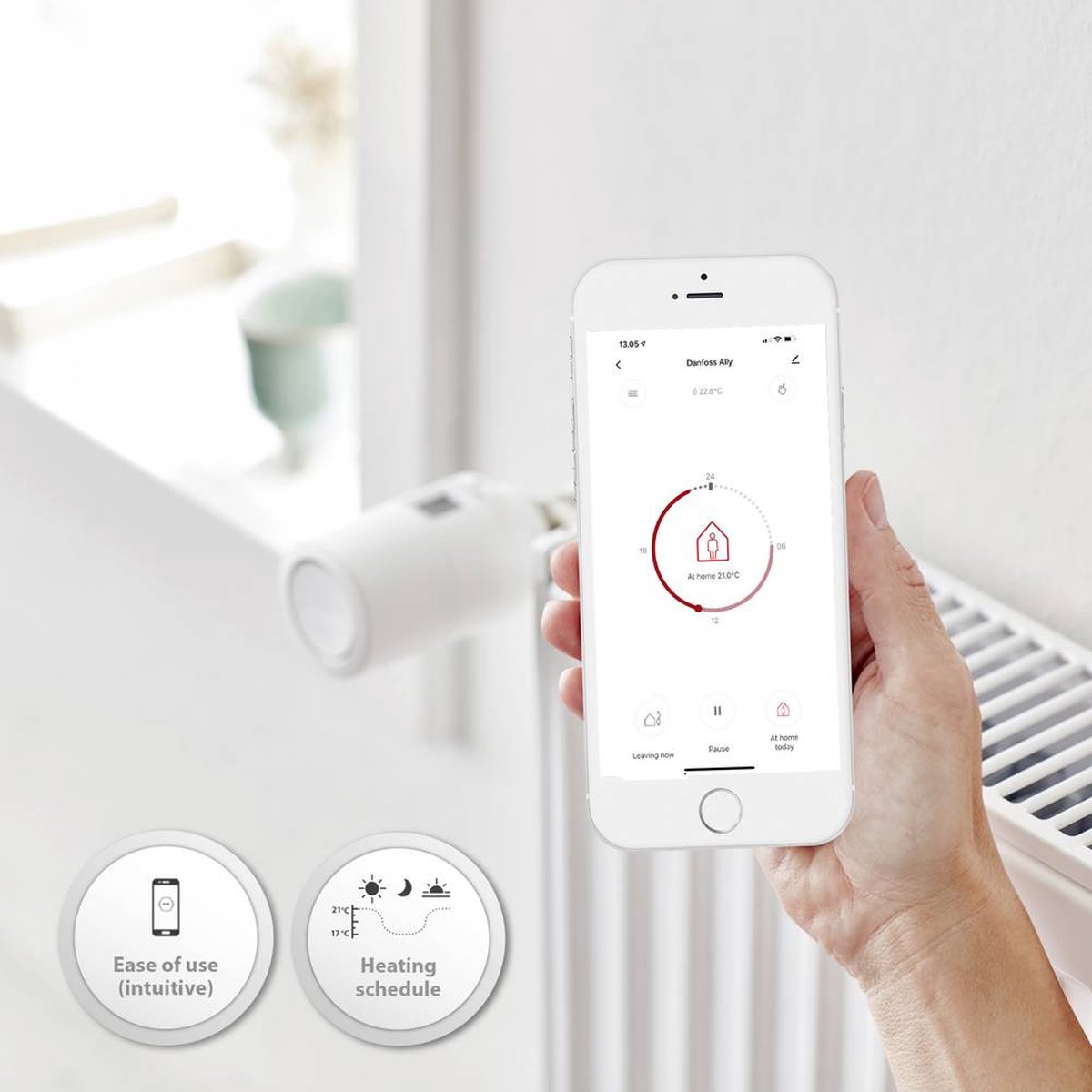 Danfoss ally™ draadloze radiatorthermostaat elektronisch 5 tot 35 °c