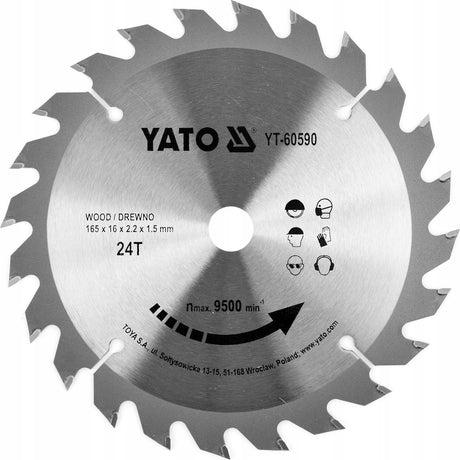 Yato Kreissägeblatt ø 165 mm - 24 Zähne - Innendurchmesser 16 mm