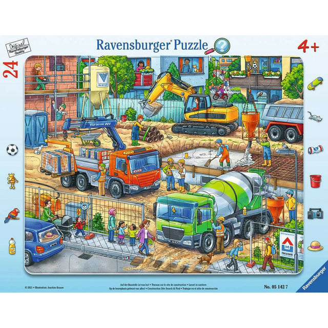 Ravensburger puzzel bouwplaats 24 stukjes met frame