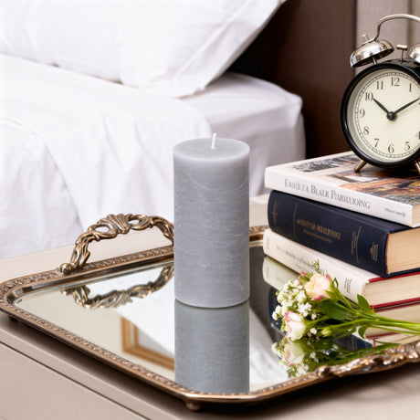 Arti casa rustikale Kugelkerze – geruchlos – aus Wachs – Farbe Grau – Maße ø7 x H13 cm – Wohnaccessoire für attraktive Dekoration im Zuhause – inklusive 2 Jahre Herstellergarantie