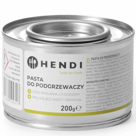 Hendi - Paste für Speisenwärmer - 200g - 3 Stunden Brenndauer - Bio-Ethanol