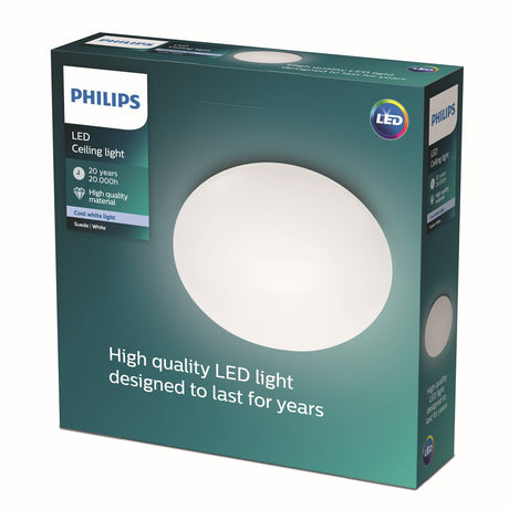 Philips led philips suede plafonnière - koelwit licht - 28cm