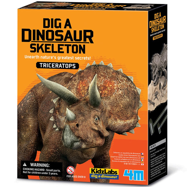 4 m Grabe deinen Dino aus – Triceratops – Ausgrabungsset und Modellskelett – Kidzlabs – 7 Jahre