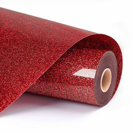 Loklik Wärmetransfer-Vinyl-Glitzer – Rot – 30,5 x 90 cm