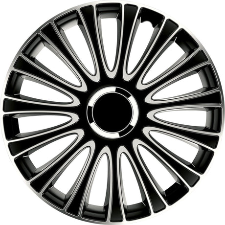 Carpoint wieldoppen le mans pro 13 inch abs zwart zilver set van 4