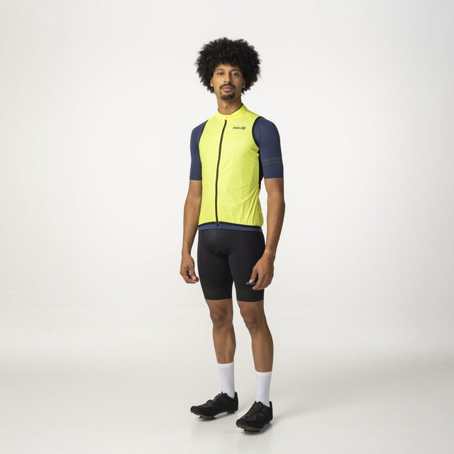 Agu essential - windbody - fietsvest - heren - geel - m - lichtgewicht - waterafstotend - winddicht - opvouwbaar - reflecterend