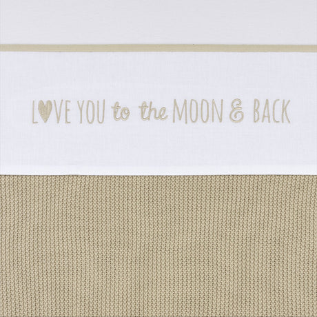 Meyco Baby „Love You to the Moon“-Rückenbettlaken – Sand – 100 x 150 cm – 0,3 Tog