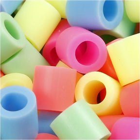 Nabbi Bügelperlen Jumbo - pastellfarbene Perlen 10x10 mm - 1000 sortiert