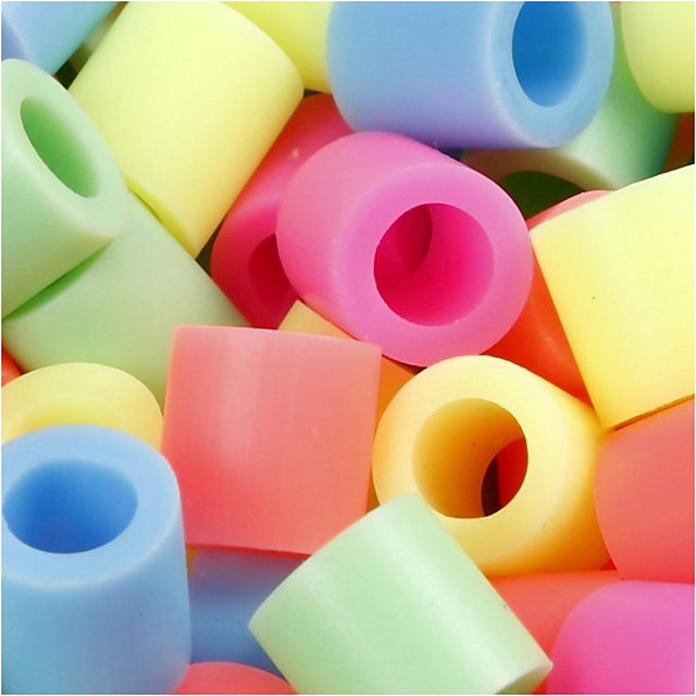 Nabbi Bügelperlen Jumbo - pastellfarbene Perlen 10x10 mm - 1000 sortiert