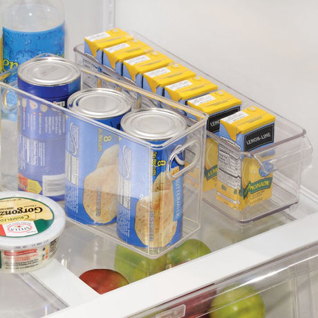 Idesign Ablageschale mit Griffen groß rechteckig – transparent – ​​nestbar | BPA-frei
