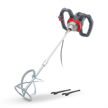 Powerplus elektrischer Farb- und Betonmischer powe80070 – 1200-W-Mischer – Mischstab 590 x 120 mm