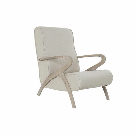 Dkd home decor armstoel spar beige polyester (57 x 55 x 85 cm)