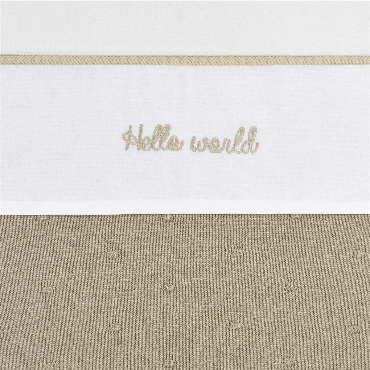 Meyco Baby Hello World Bettlaken – Sand – 100 x 150 cm – 0,3 tog